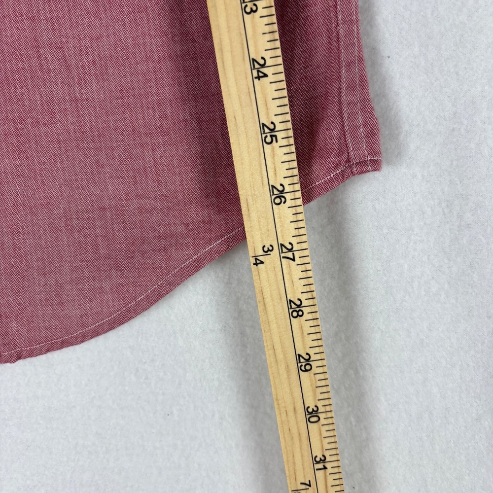 Banana Republic‎ Relaxed Fit Men's Size L Red Button Down Shirt Long Sleeve - Picture 10 of 12